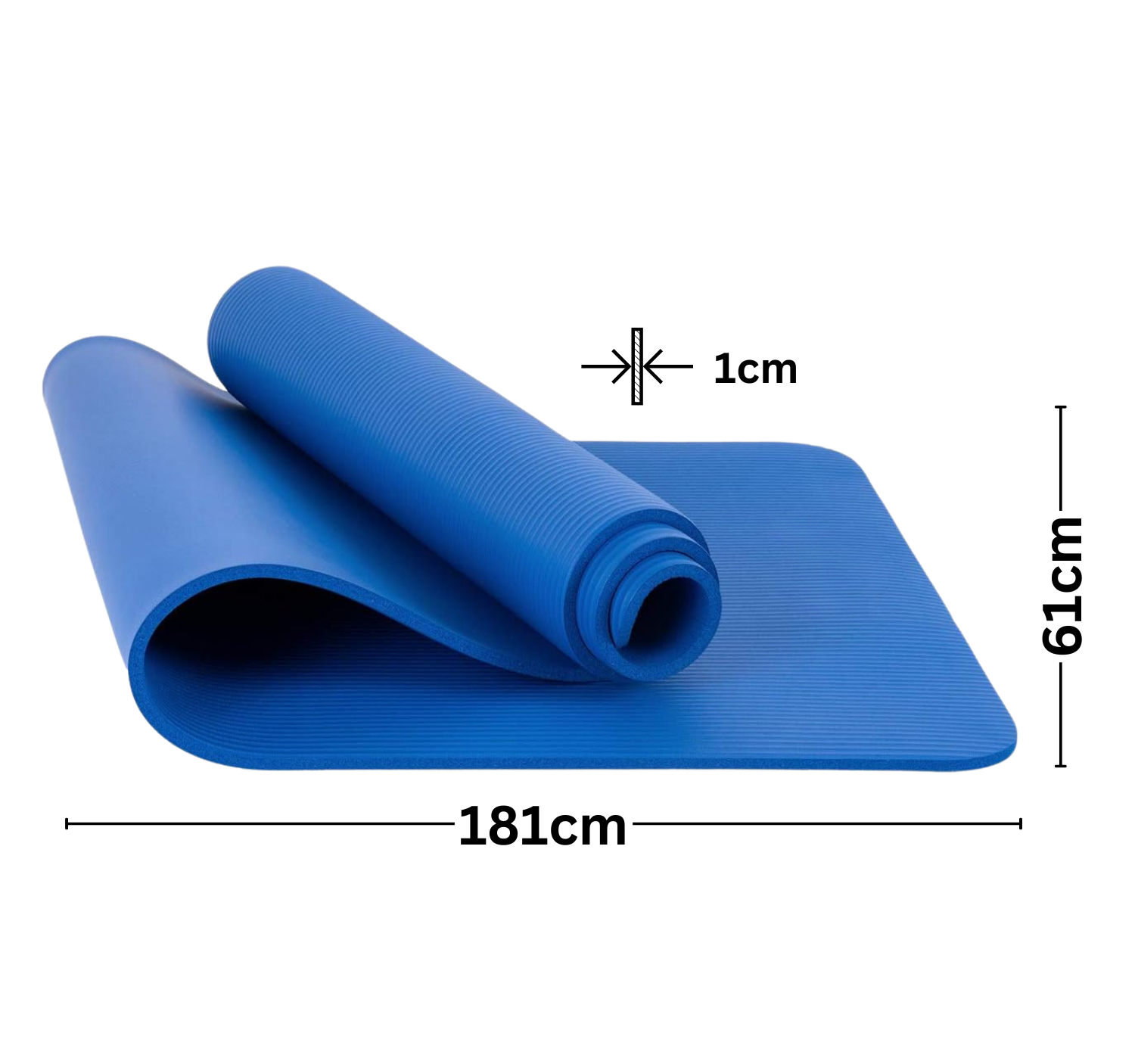 Körperdoc - Yoga-Matte 183x61x1 cm Blau + Tragetasche & Tragegurt