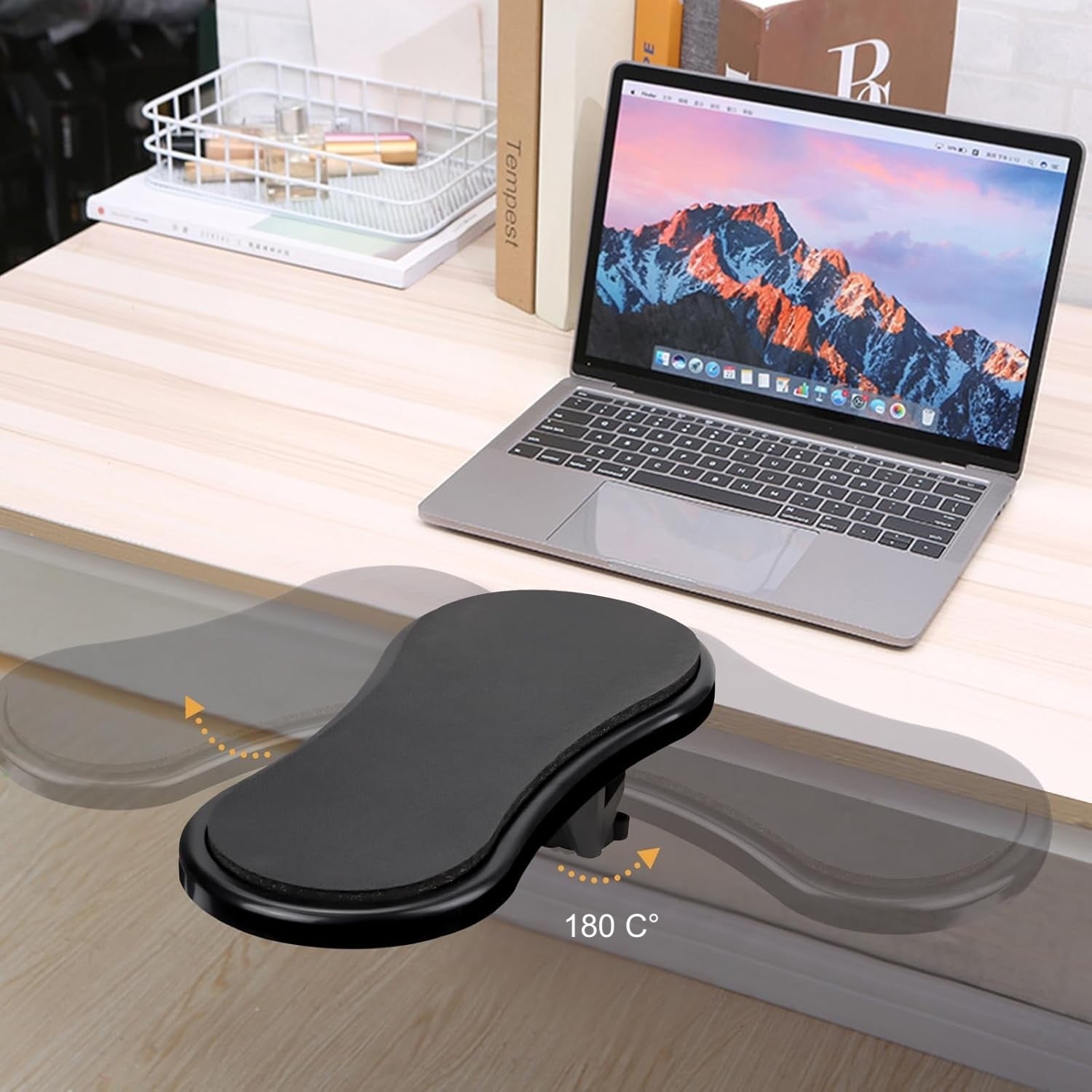 Verstellbare Computer-Armstütze,Arm Handgelenkauflage 180°,Verstellbare Armauflage Schreibtisch,Ergonomisch Computer Armlehne für Büro Studium Arbeit Spiel Schreibtisch Körperdoc