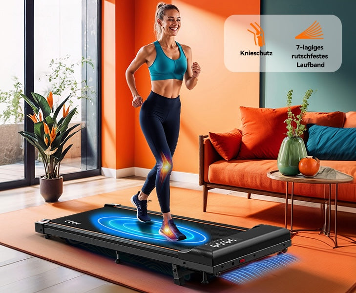 Körperdoc - Smart-Walk-Laufband – Kompakt & leise, 1–6 km/h, 7 % Steigung, LED-Display & Fernbedienung Körperdoc