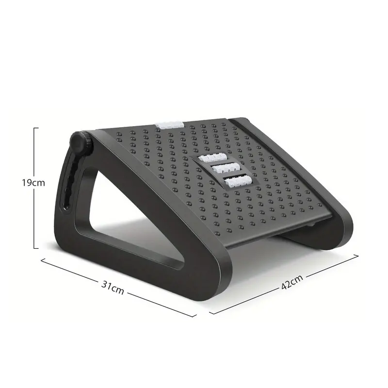 Körperdoc Fußstütze – 6-fach höhenverstellbare Fußablage mit Massagefunktion, ergonomisch, rutschfest