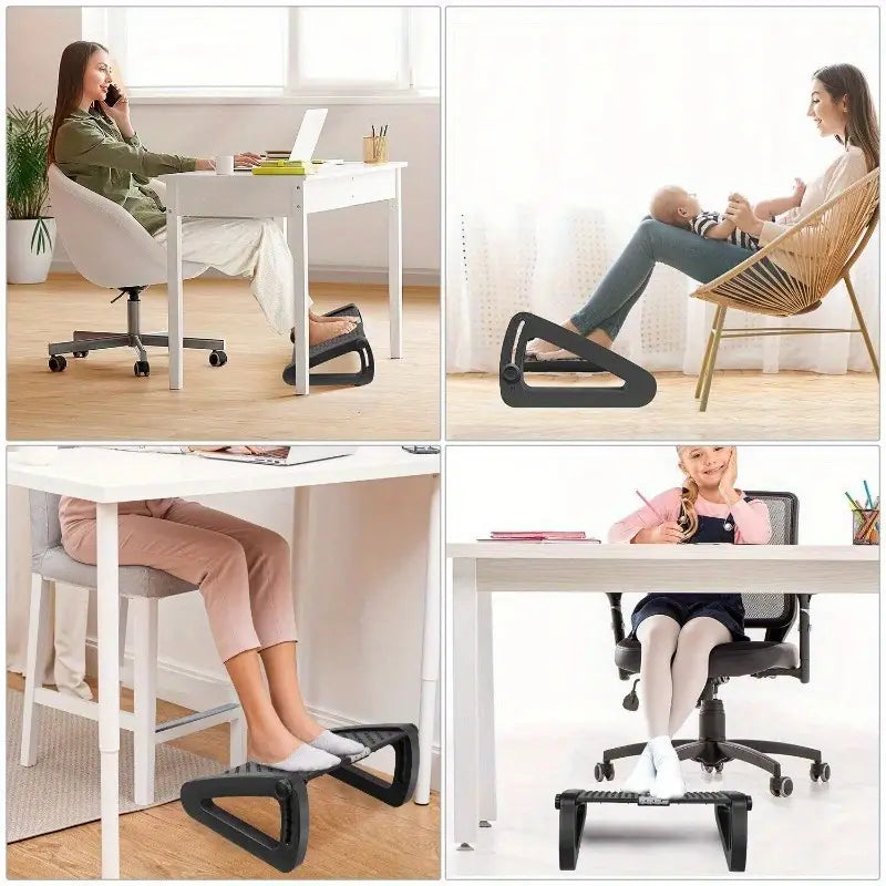 Körperdoc Fußstütze – 6-fach höhenverstellbare Fußablage mit Massagefunktion, ergonomisch, rutschfest Körperdoc