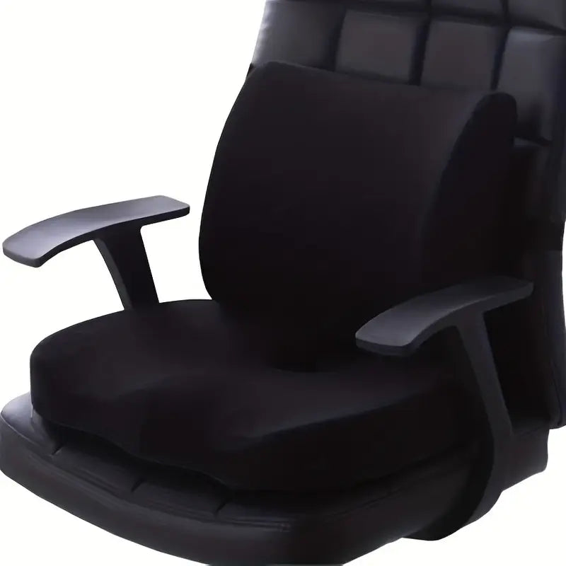 Orthopädisches Sitzkissen + Lendenwirbelkissen aus Memory Foam im Set