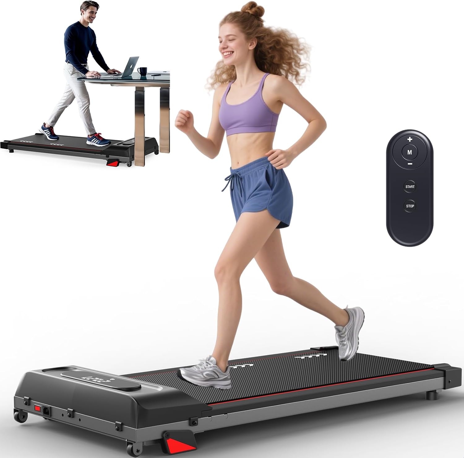 Körperdoc - Smart-Walk-Laufband – Kompakt & leise, 1–6 km/h, 4 % Steigung, LED-Display & Fernbedienung Körperdoc