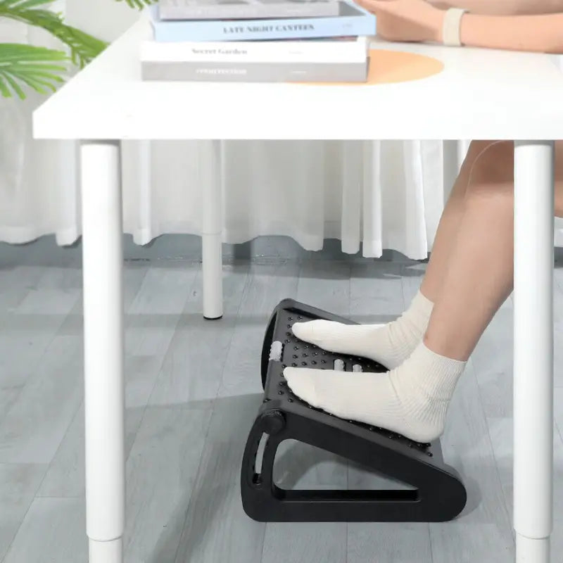 Körperdoc Fußstütze – 6-fach höhenverstellbare Fußablage mit Massagefunktion, ergonomisch, rutschfest