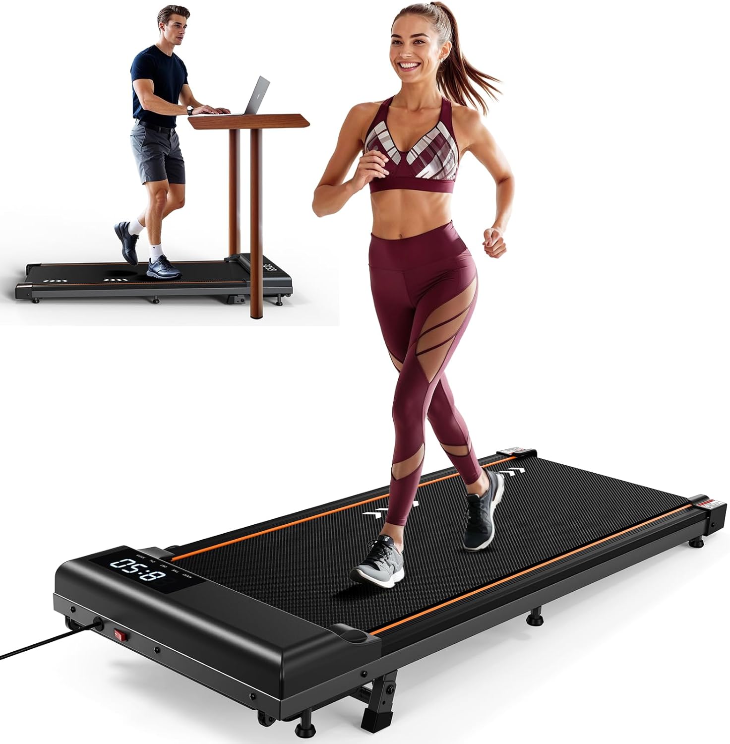 Körperdoc - Smart-Walk-Laufband – Kompakt & leise, 1–6 km/h, 7 % Steigung, LED-Display & Fernbedienung Körperdoc