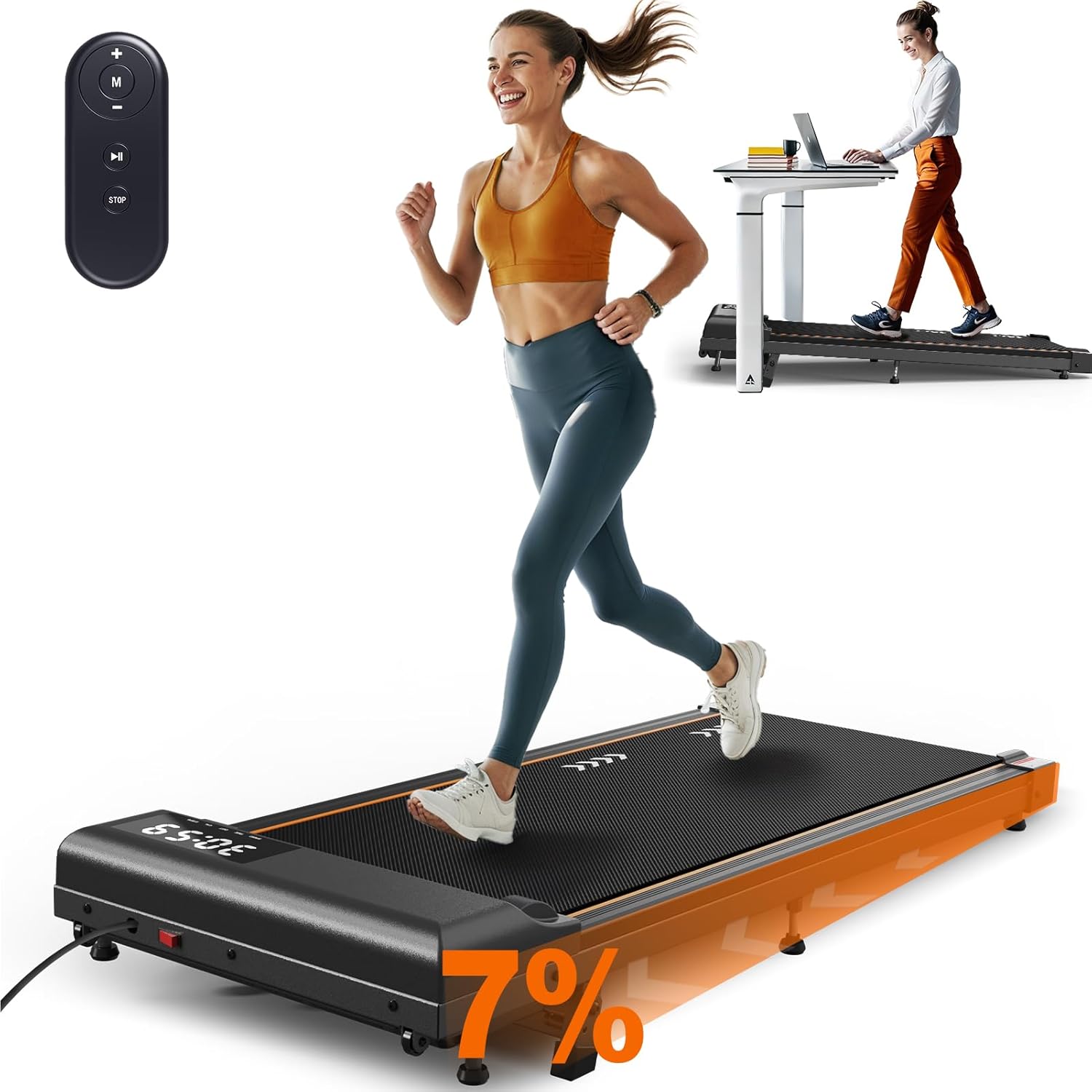 Körperdoc - Smart-Walk-Laufband – Kompakt & leise, 1–6 km/h, 7 % Steigung, LED-Display & Fernbedienung Körperdoc