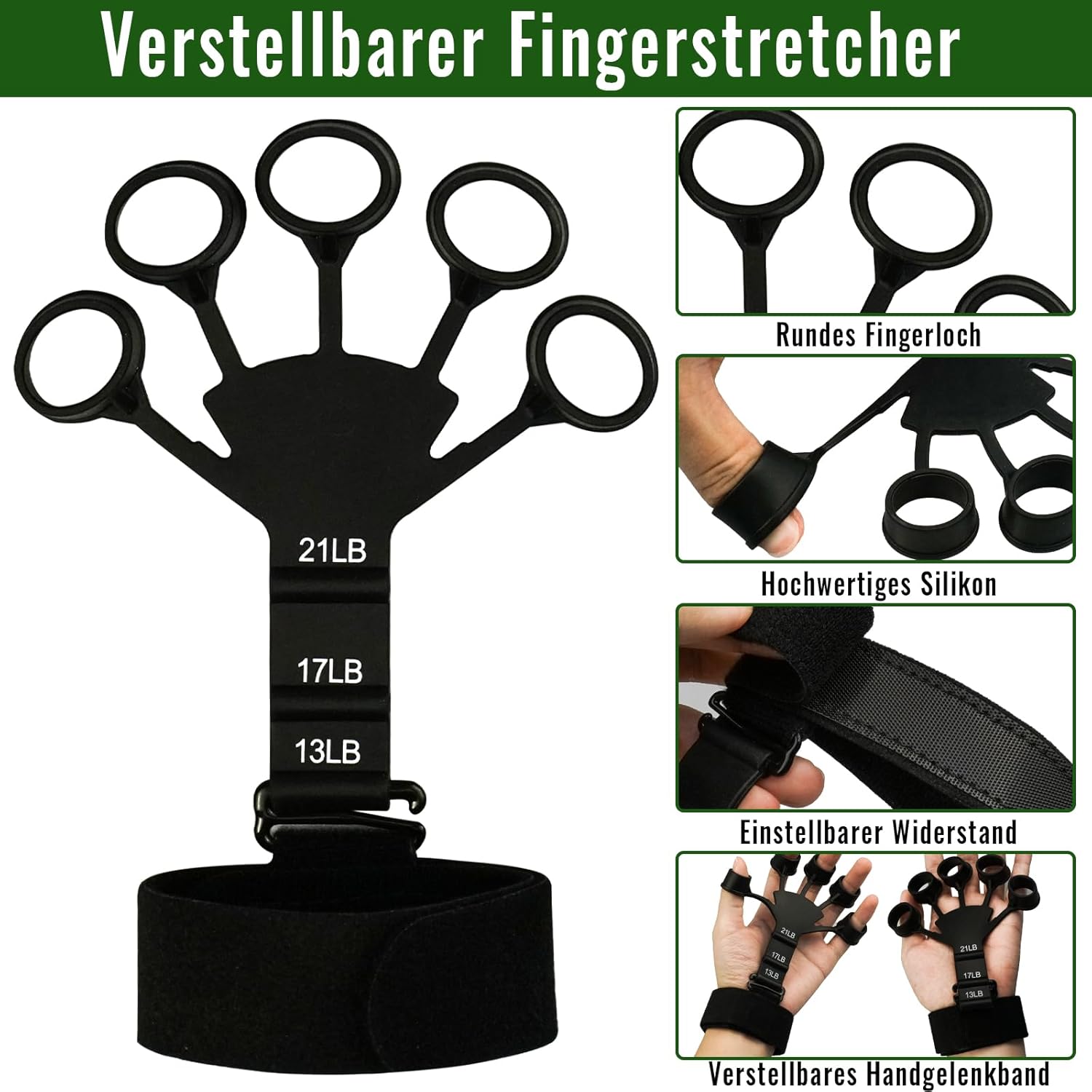 Körperdoc – Verstellbarer 6in1 Handtrainer mit Zähler, 5–60 kg Widerstand