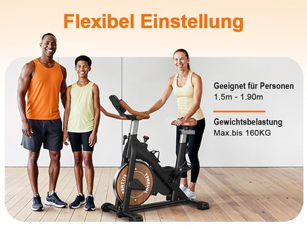 Körperdoc - Heimtrainer Fitnessbike Fahrrad – Magnetwiderstand, Bluetooth, LCD-Display & verstellbarem Sitz, bis 160 kg