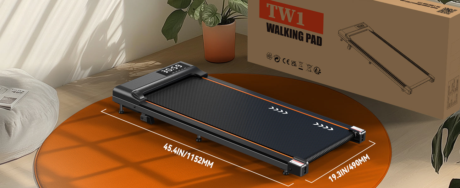 Körperdoc - Smart-Walk-Laufband – Kompakt & leise, 1–6 km/h, 7 % Steigung, LED-Display & Fernbedienung Körperdoc