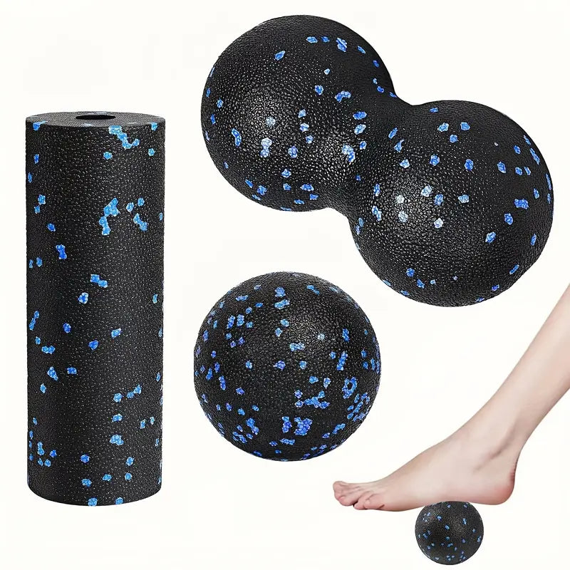 Faszienrolle Set 3-teilig Schwarz/Blau