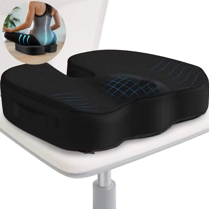 Orthopädisches Sitzkissen + Lendenwirbelkissen aus Memory Foam im Set
