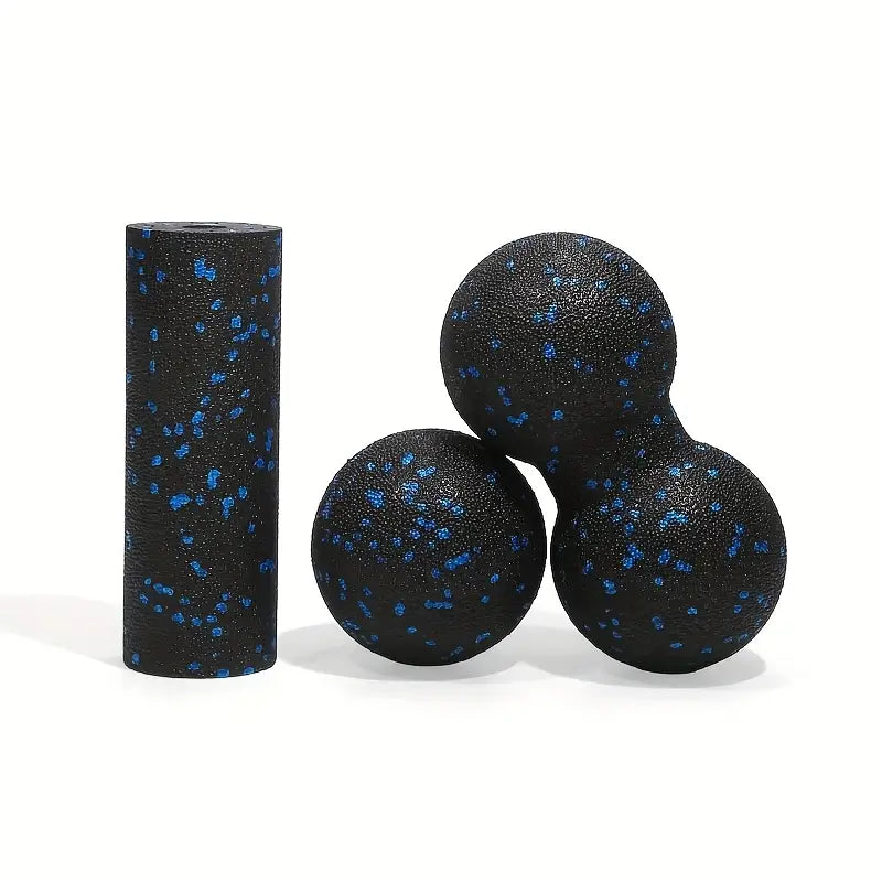 Faszienrolle Set 3-teilig Schwarz/Blau