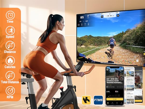 Körperdoc -  Heimtrainer Fitnessbike Fahrrad – Magnetwiderstand, Bluetooth, LCD-Display & verstellbarem Sitz, bis 160 kg